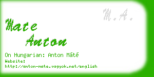 mate anton business card