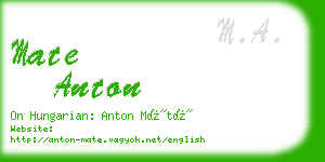 mate anton business card